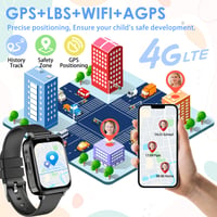 Detské inteligentné hodinky clleylise 4G čierne, vodotesné IP68, detské telefónne hodinky s GPS, SOS, volaním, videohovorom, hlasovým chatom, školským režimom, baterkou, budíkom 2