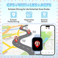 clleylise Gyerek Okosóra GPS-szel és Telefonnal, 4G Smartwatch Hangüzenet SOS IP68 Vízálló Játék Ébresztő Érintőképernyő Fiúknak Lányoknak 4 3