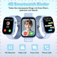 clleylise Gyerek Okosóra GPS-szel és Telefonnal, 4G Smartwatch Hangüzenet SOS IP68 Vízálló Játék Ébresztő Érintőképernyő Fiúknak Lányoknak 4 2