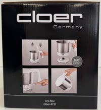 Cloer 4721 Vízforraló 1L Rozsdamentes Acél, 2000W Teljesítmény, Túlmelegedés Védelem 9