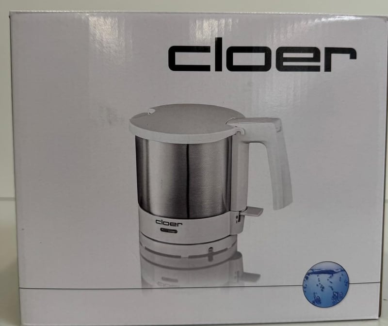 Cloer 4721 Vízforraló 1L Rozsdamentes Acél, 2000W Teljesítmény, Túlmelegedés Védelem