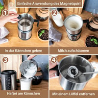 Cloer 7789 Indukcióos Tejhabosító 800ml Rozsdamentes Kancsóval és Mágneses Habosító Tekerccsel 4