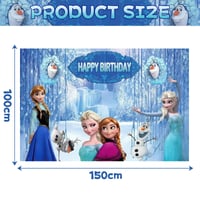 Clokelai Frozen fotografické pozadie, dekorácia na narodeninovú oslavu pre dievčatá a chlapcov, pozadie s témou Ľadové kráľovstvo, 150x100 cm 2