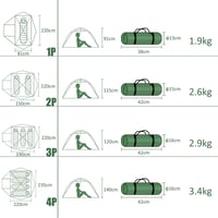 Clostnature 3 Évszakos Sátor 2-4 Személyes Vízálló Könnyű Trekking Sátor 8