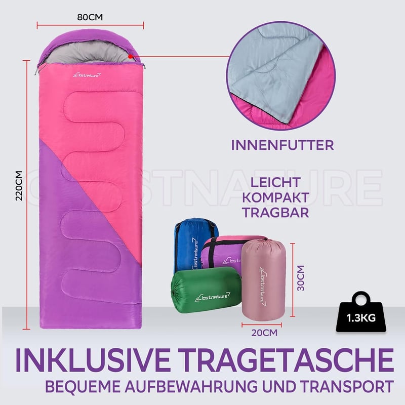 Clostnature Könnyű Hálózsák Camping Túrázáshoz - Kompakt Összecsukható Alvózsák Felnőtteknek