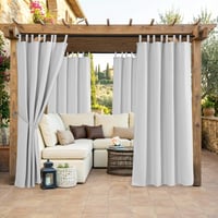 Clothink Kültéri Függöny 2 db Vízálló UV Védő Erkély Terasz Pergola Árnyékoló Szürke Fehér 255x215 cm 1