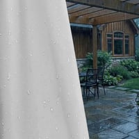 Clothink Kültéri Függöny 2 db Vízálló UV Védő Erkély Terasz Pergola Árnyékoló Szürke Fehér 255x215 cm 9