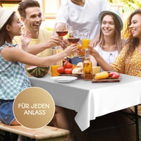 CLOUDANA 2 ks bielych plastových obrusov 274x137 cm – na pivný set, karneval, Veľkú noc, narodeniny, na vonkajšie použitie 7