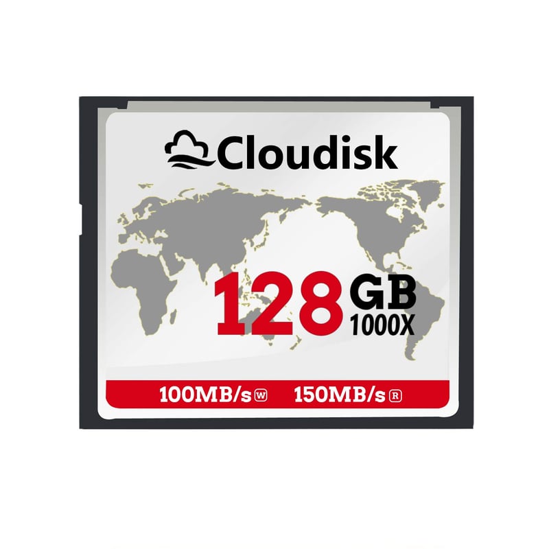 Cloudisk 128GB CompactFlash memorijska kartica - Za fotoaparate, brzina čitanja 150MB/s, CF kartica otporna na rendgenske zrake i toplinu