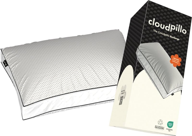 Cloudpillo Recharge memóriahabos párna – ergonomikus és állítható magasságú, hotel minőség, Oeko-Tex tanúsított, 80x80 cm