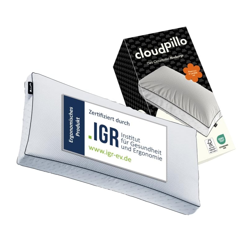 Cloudpillo Recharge jastuk od memorijske pjene 40x80 cm - Ergonomski i podesiv po visini - Luksuzna hotelska kvaliteta - Oeko-Tex certificiran