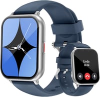 Cloudpoem Smartwatch 1.85" HD kijelző Bluetooth hívás fitness tracker 110+ sportmód szívritmus monitor iOS Android - Silver Blue 1