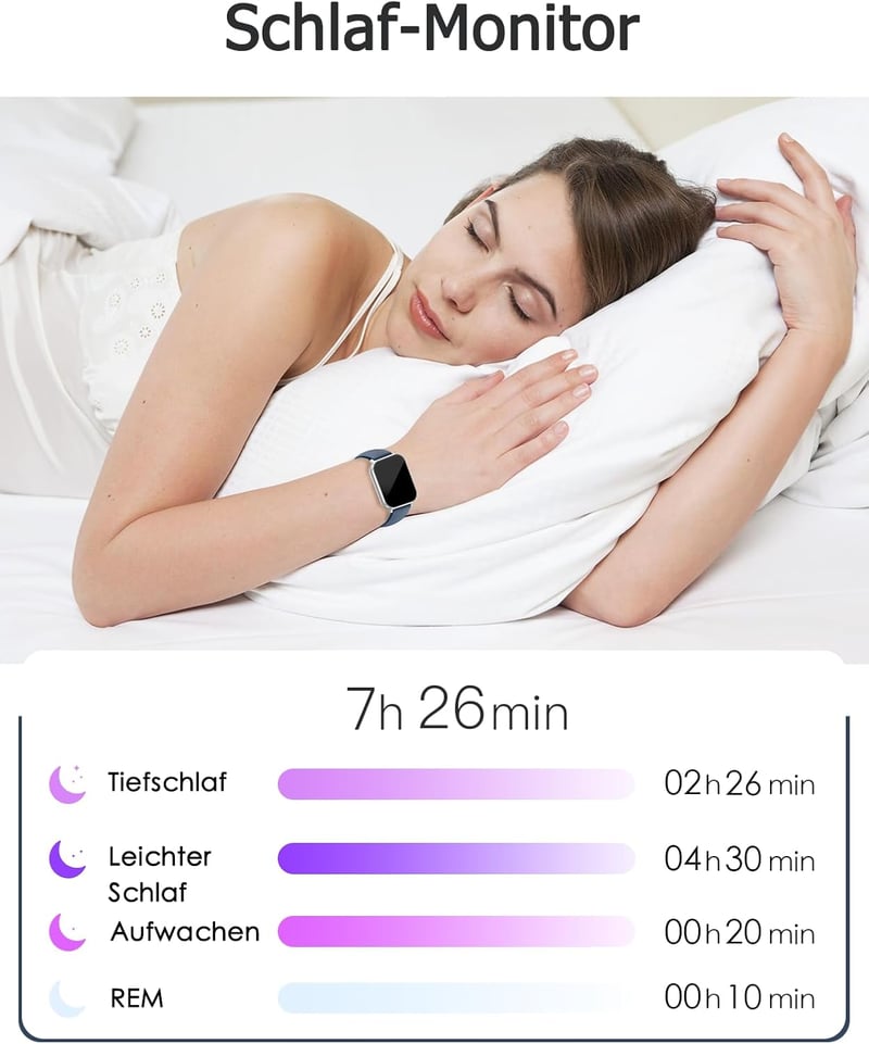 Cloudpoem Smartwatch 1.85" HD kijelző Bluetooth hívás fitness tracker 110+ sportmód szívritmus monitor iOS Android - Silver Blue