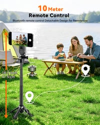 Magnetický mini selfie statív CloudValley, 4 v 1 s Bluetooth diaľkovým ovládaním, 360-stupňovou rotáciou, skladacou rukoväťou, kompatibilný s iPhone a Android, na vlogovanie a fotografovanie 6
