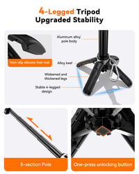 Magnetický mini selfie statív CloudValley, 4 v 1 s Bluetooth diaľkovým ovládaním, 360-stupňovou rotáciou, skladacou rukoväťou, kompatibilný s iPhone a Android, na vlogovanie a fotografovanie 5