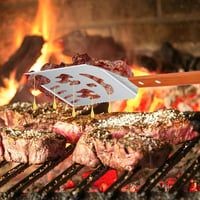 CLTPY 5 az 1-ben rozsdamentes grillezés szett fa nyéllel 6