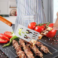 CLTPY 5 az 1-ben rozsdamentes grillezés szett fa nyéllel 7
