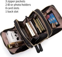 CLUCI Női Telefontok Válltáska Fekete - Kis Crossbody Táska Kártyatartóval, Bőr Mobiltelefon Tok Pénztárcával 4