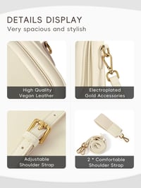 CLUCI női válltáska PU bőr, kicsi crossbody táska cserélhető pántokkal 3