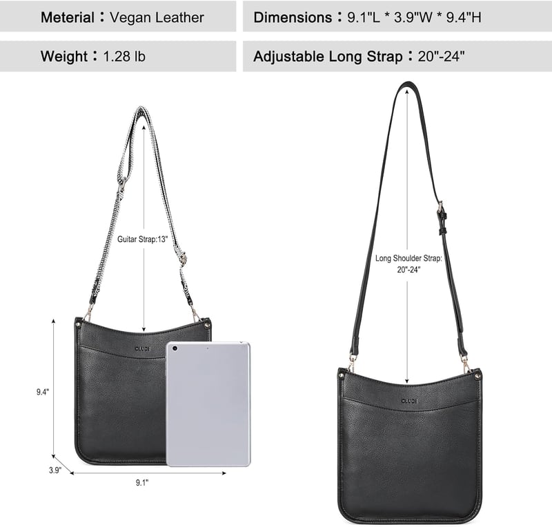 CLUCI Női Válltáska PU Bőr Közepes Crossbody Táska Pénztárcával, 2 Részes Szett Cserélhető Pántokkal, Kávé Színű