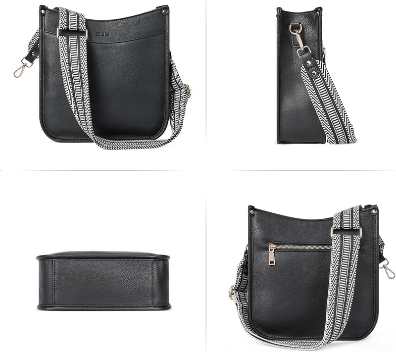 CLUCI Női Válltáska PU Bőr Közepes Crossbody Táska Pénztárcával, 2 Részes Szett Cserélhető Pántokkal, Kávé Színű