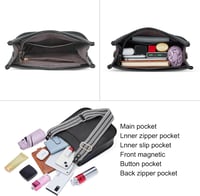 CLUCI Női Válltáska PU Bőr Közepes Crossbody Táska Pénztárcával, 2 Részes Szett Cserélhető Pántokkal, Kávé Színű 4