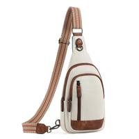 CLUCI uniseks crossbody torba od umjetne kože za putovanja - bež-smeđa 1