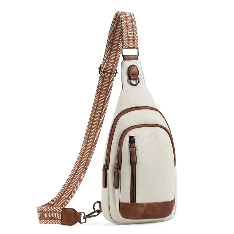 CLUCI uniseks crossbody torba od umjetne kože za putovanja - bež-smeđa