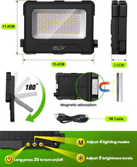 CLV 100W LED Munkalámpa 12000mAh Napelemes USB Töltés 4 Mód Powerbank 8