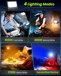 CLV 100W LED Munkalámpa 12000mAh Napelemes USB Töltés 4 Mód Powerbank 3