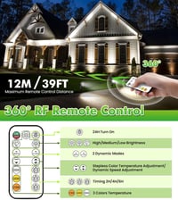 CLV 35m LED kertvilágítás távirányítóval, 2700-6500K dimmelhető, IP66 vízálló 7