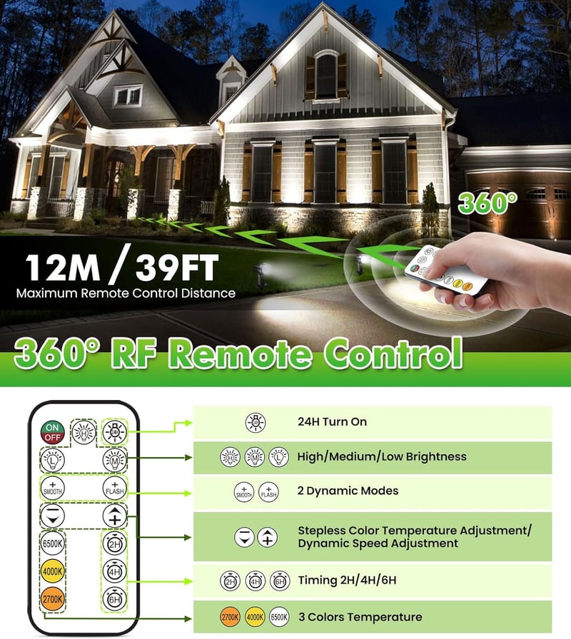 CLV 35m LED kertvilágítás távirányítóval, 2700-6500K dimmelhető, IP66 vízálló