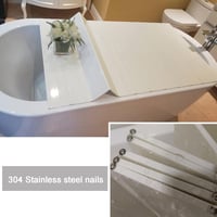 CLXRZM Kádtakaró Vízálló Hőszigetelő Kádpolc - Összecsukható Fehér PVC Fürdőkád Híd Tárolóállvánnyal, 70x170x0,7 cm 6