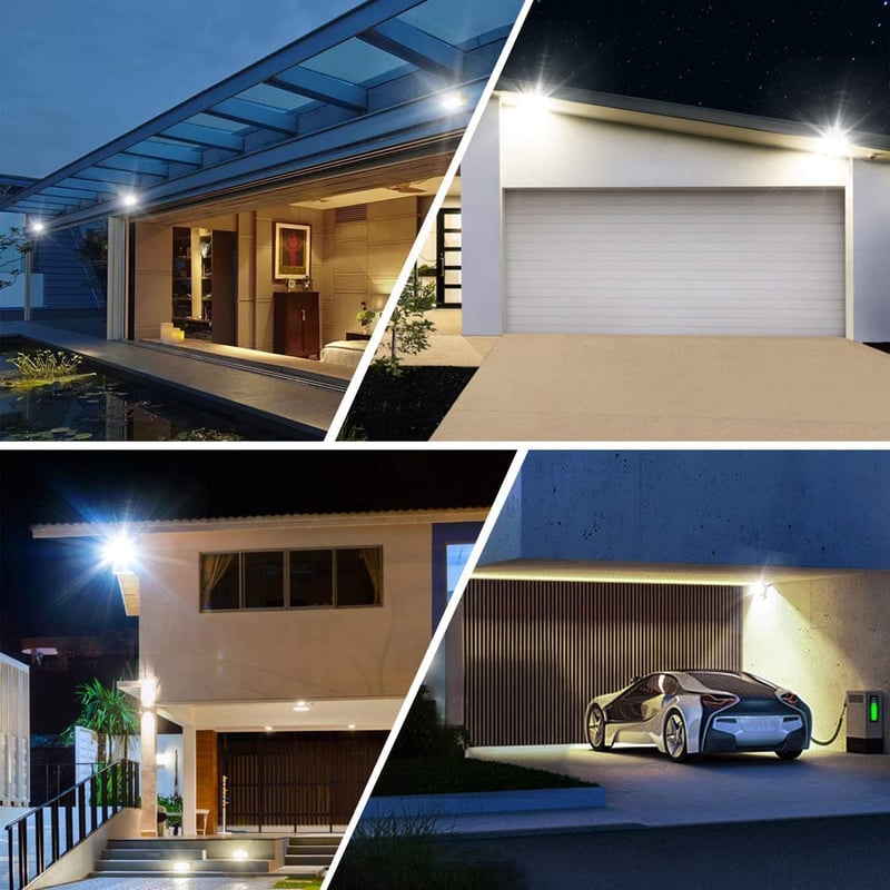CLY 60 W mozgásérzékelős kültéri LED reflektor 5200 lm 6500 K hideg fehér IP66 vízálló állítható fejjel garázs kert udvar sportpálya
