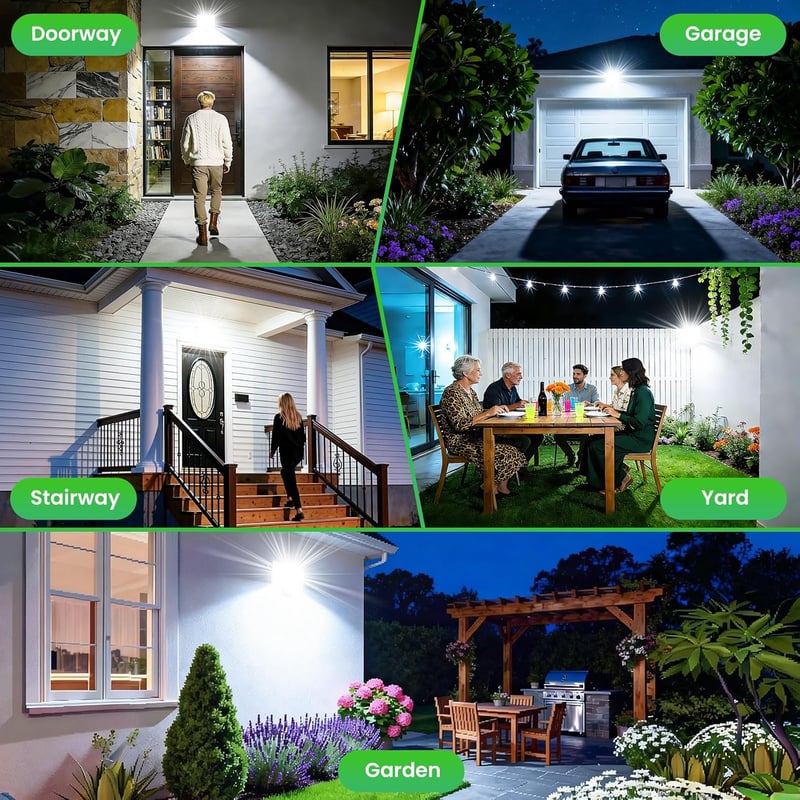 CLY 60 W mozgásérzékelős kültéri LED reflektor 5200 lm 6500 K hideg fehér IP66 vízálló állítható fejjel garázs kert udvar sportpálya