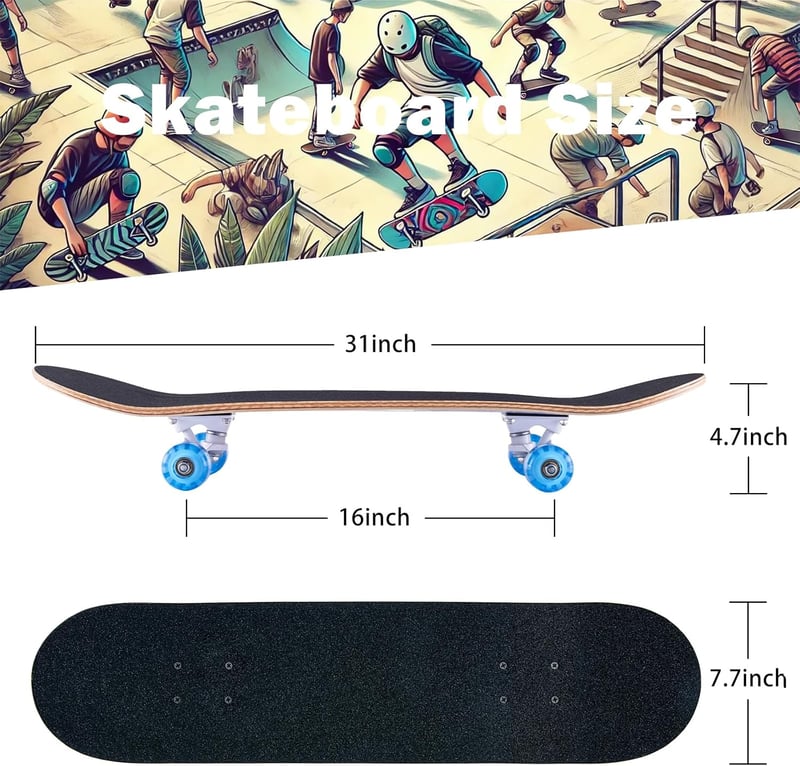 CLYCTIP 31" Cruiser Skateboard 8 rétegű juharfa ABEC-11 csapágy kezdőknek