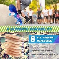 CLYCTIP 31" Cruiser Skateboard 8 rétegű juharfa ABEC-11 csapágy kezdőknek 4