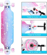 CLYCTIP Longboard Skateboard 8 rétegű juhar kezdőknek felnőtteknek cruiser 3
