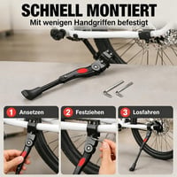 Stojan na bicykel CMASTER pre 24 – 28-palcové bicykle, max. zaťaženie 40 kg, hliníkový rám, protišmyková gumová pätka, nastaviteľná výška 7