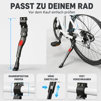 Stojan na bicykel CMASTER pre 24 – 28-palcové bicykle, max. zaťaženie 40 kg, hliníkový rám, protišmyková gumová pätka, nastaviteľná výška 9