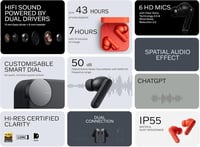 Bezdrôtové slúchadlá CMF by Nothing Buds Pro 2 s aktívnym potlačením hluku 50 dB, 6 HD mikrofónmi, priestorovým zvukom (Spatial Audio), svetlosivé - použité 4