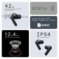 Căști wireless CMF by Nothing Buds cu anulare a zgomotului ANC de 42 dB, Ultra Bass 2.0, Dirac HD Audio, IP54, conexiune duală - Gri deschis 3
