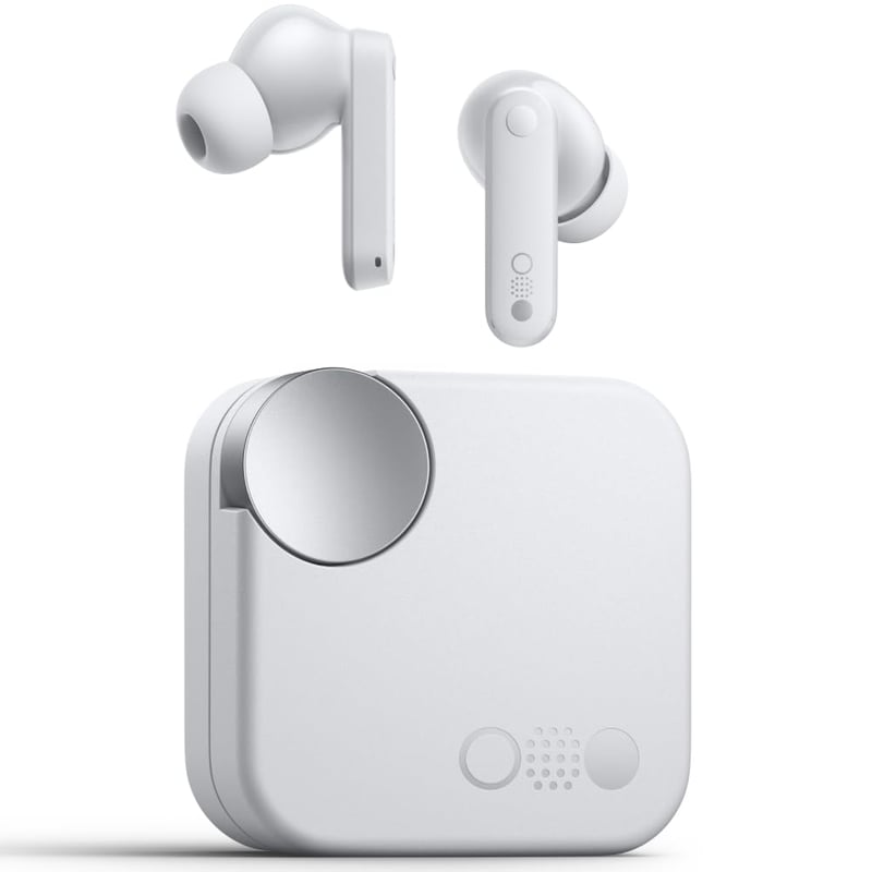 Căști wireless CMF by Nothing Buds cu anulare a zgomotului ANC de 42 dB, Ultra Bass 2.0, Dirac HD Audio, IP54, conexiune duală - Gri deschis