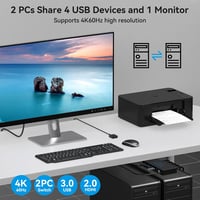 CMSTEDCD USB 3.0 HDMI KVM Switch 2 PC-hez 4K60Hz Monitor Egér Billentyűzet 4