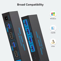 CMSTEDCD USB 3.0 HDMI KVM Switch 2 PC-hez 4K60Hz Monitor Egér Billentyűzet 6