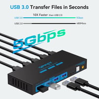 CMSTEDCD USB 3.0 HDMI KVM Switch 2 PC-hez 4K60Hz Monitor Egér Billentyűzet 3