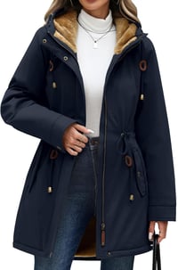CMTOP női téli kabát vízálló meleg kapucnis parka fleece béléssel 1