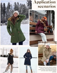 CMTOP női téli kabát vízálló meleg kapucnis parka fleece béléssel 5