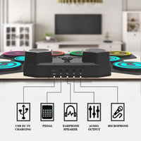 Set de tobe electronice portabile din silicon CNAPXAIA pentru copii, cu 9 pad-uri și difuzor încorporat, cadou pentru zi de naștere și Crăciun 5