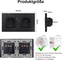 CNBINGO Schuko beépíthető konnektor, fehér, 16A, EU szabvány, márvány keret 2